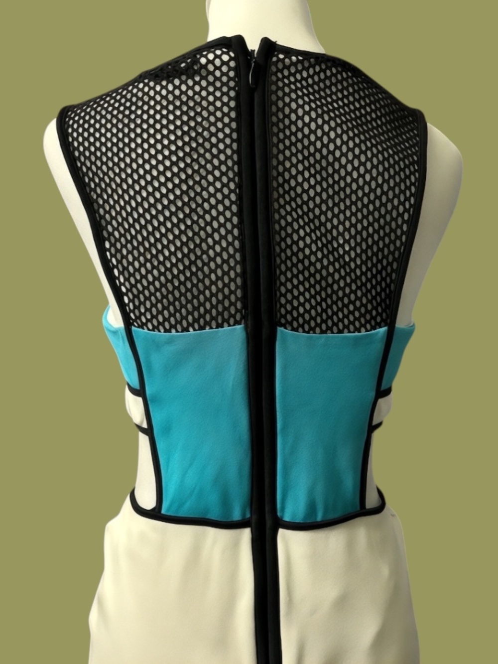 Bebe Cutout Dress with Fishnet Bodice